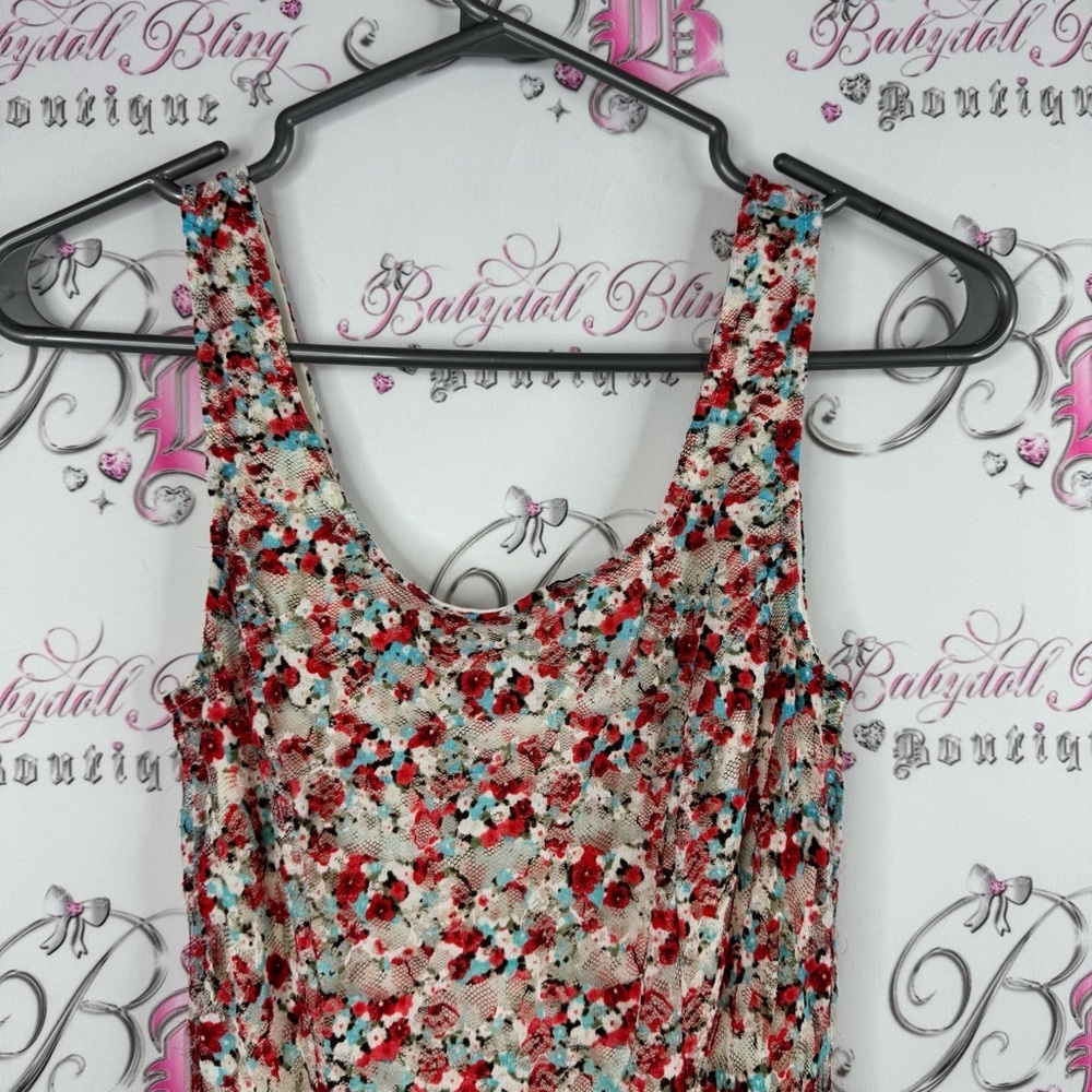 Suzy Shier dress stretchy zip up back Red and Black Floral Maxi Dress - Picture 3 of 9